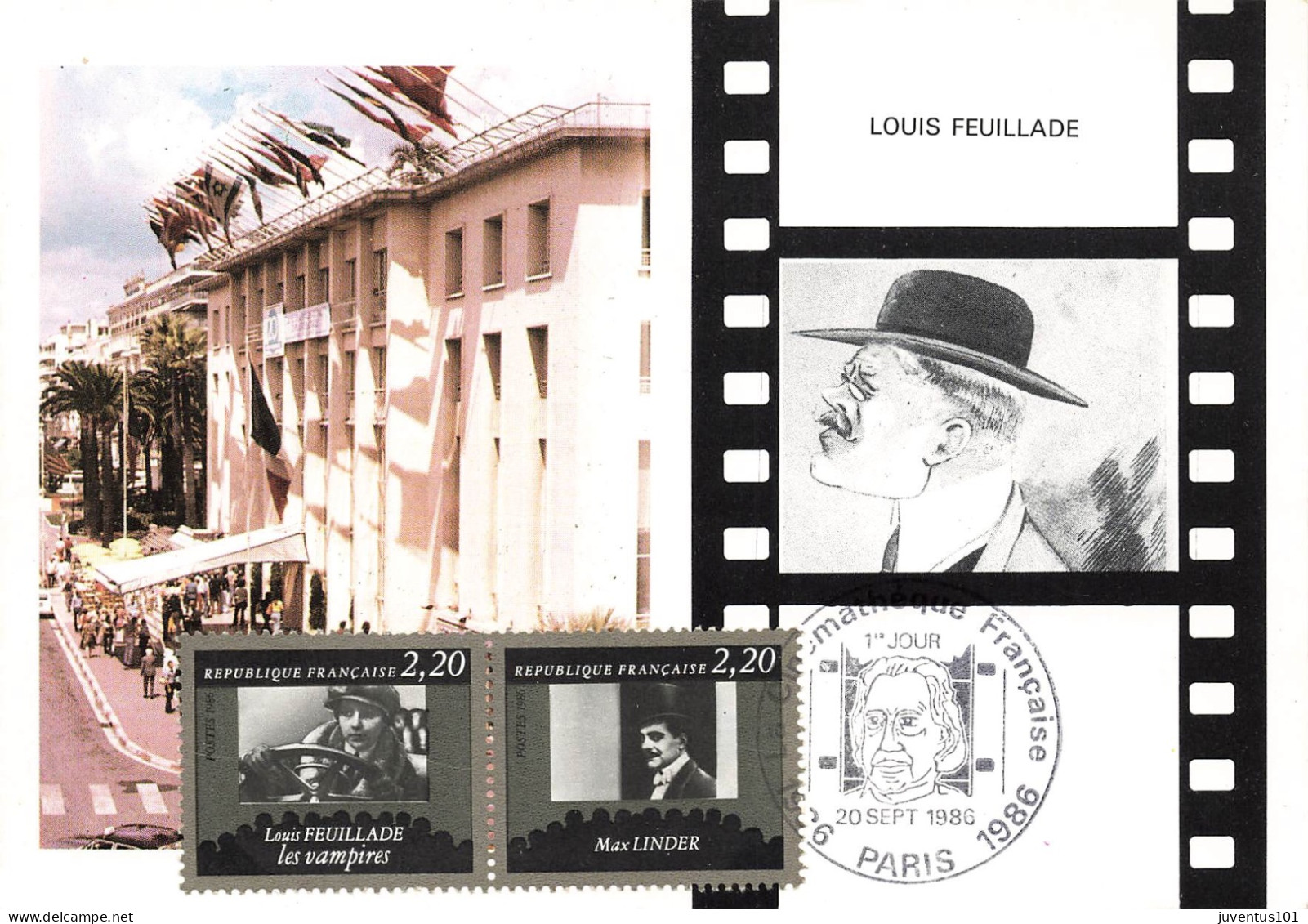 Carte Maximum-Cinémathéque-Louis Feuillade-Oblitération Paris En 1986    L2885 - Briefmarken (Abbildungen)