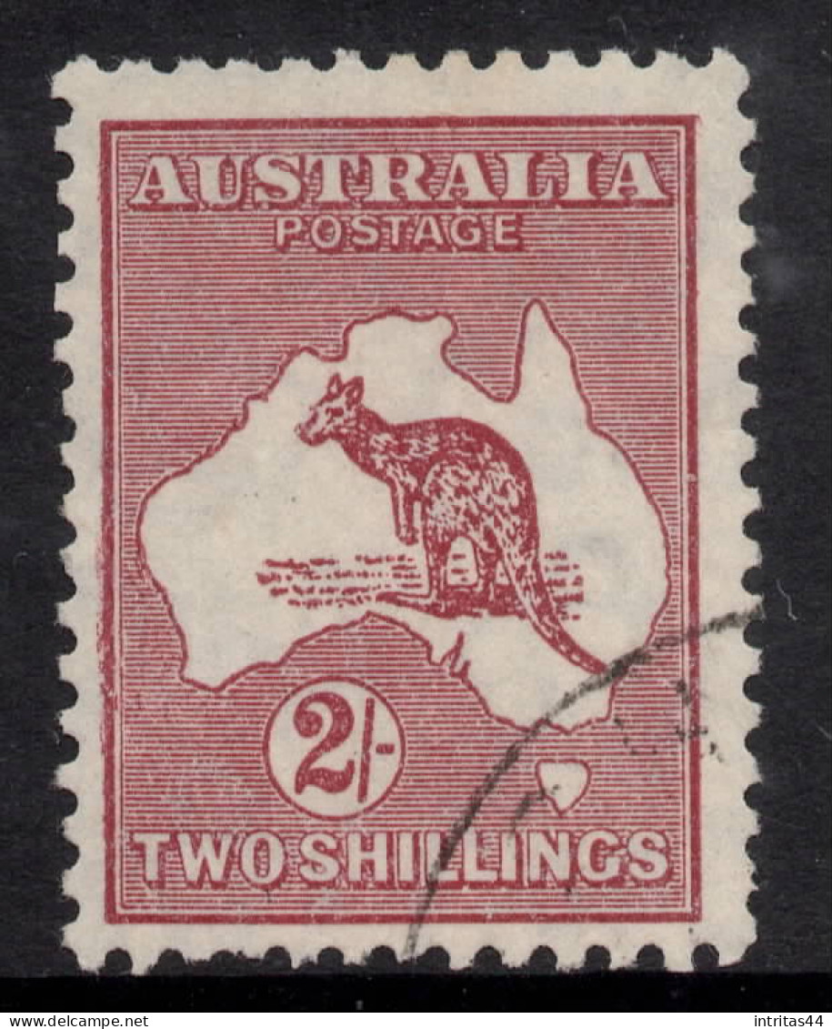 AUSTRALIA 1935  2/- MAROON KANGAROO (DIE II) TYPE (A)  STAMP PERF.12 CofA WMK  SG.134 VFU. - Gebruikt