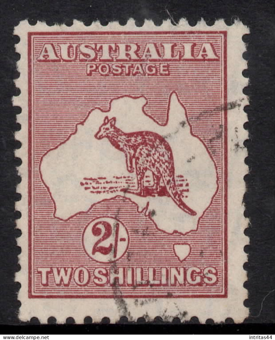 AUSTRALIA 1935  2/- MAROON KANGAROO (DIE II) TYPE (A)  STAMP PERF.12 CofA WMK  SG.134 VFU. - Usati