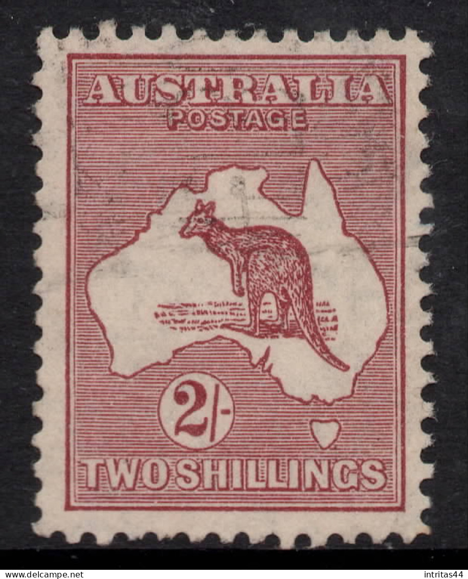 AUSTRALIA 1935  2/- MAROON KANGAROO (DIE II) TYPE (B)  STAMP PERF.12 CofA WMK  SG.134 VFU. - Used Stamps