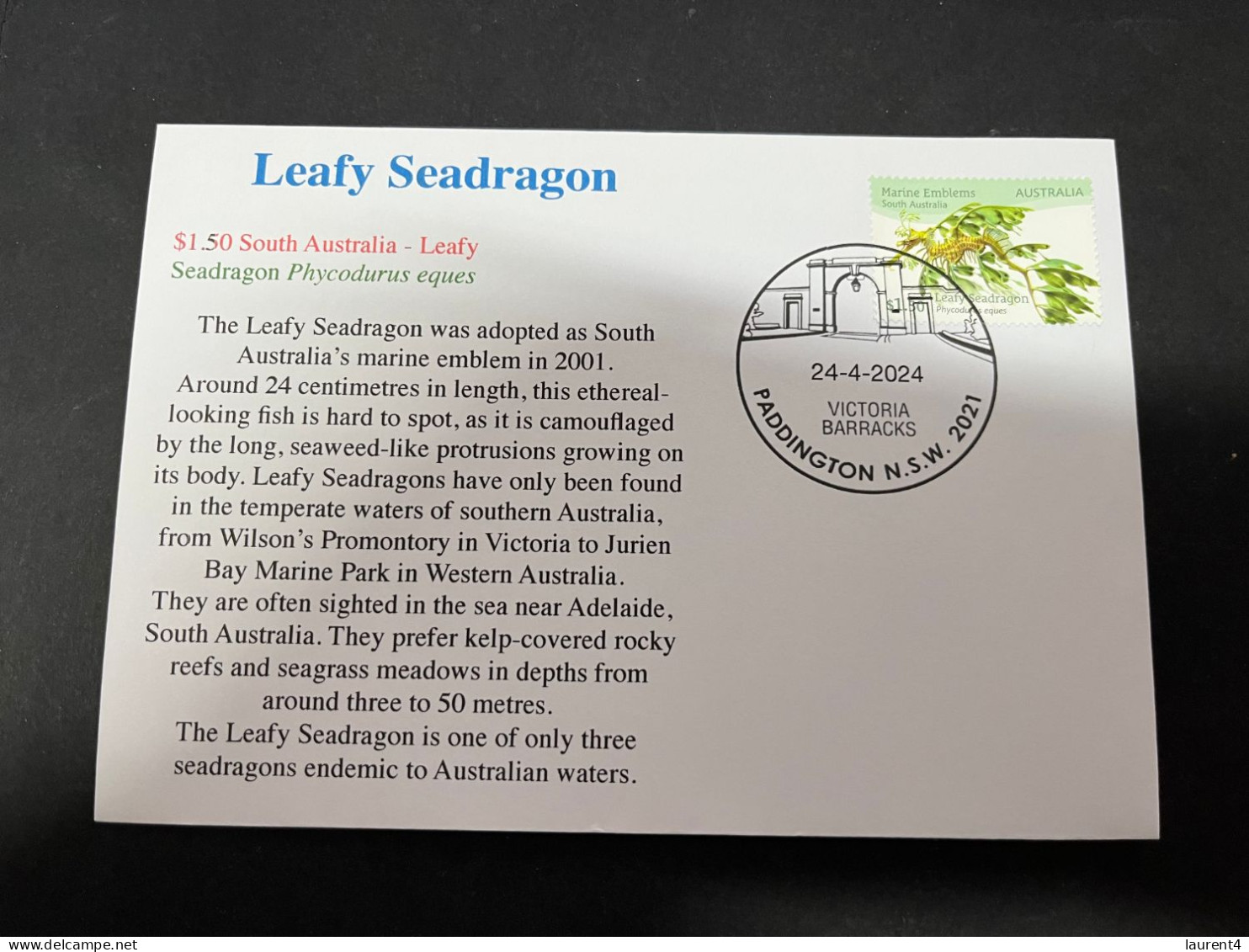 3-5-2023 (4 Z 1) Newly Issued Leafy Seadragon (aka Hippocante) Release By Australia Post - Covers & Documents