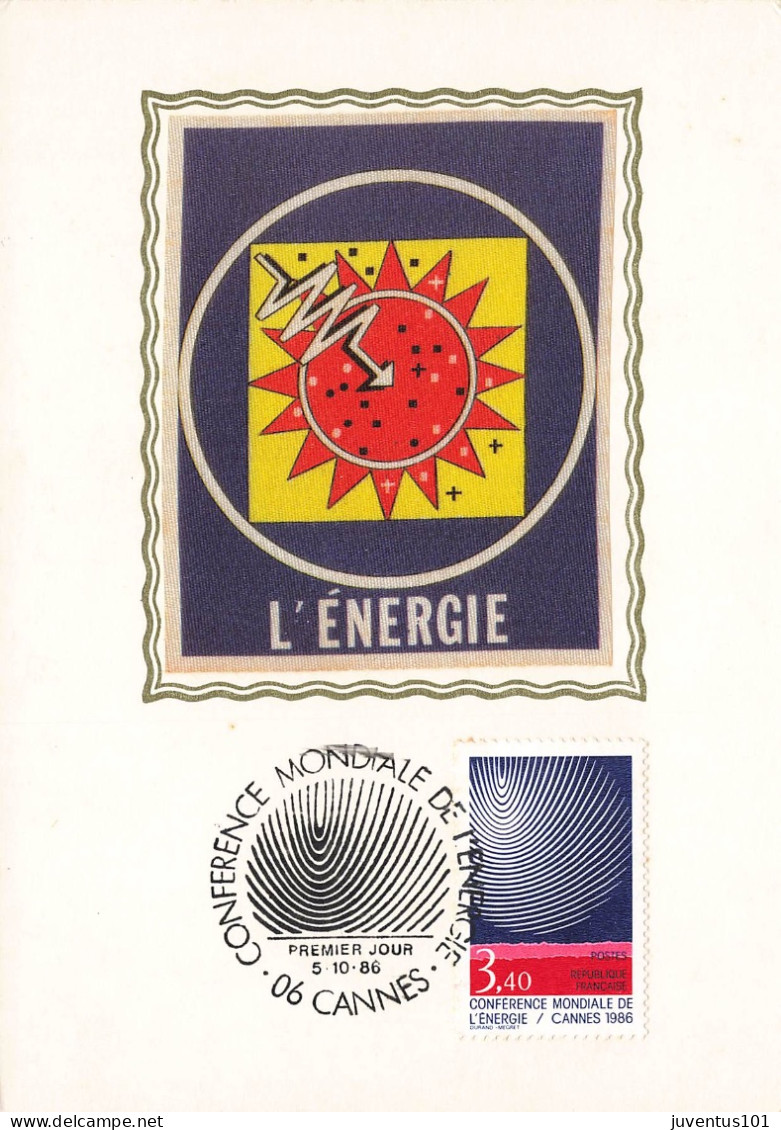 Carte Maximum-Conférence De L'énergie-Oblitération Cannes En 1986    L2885 - Postzegels (afbeeldingen)