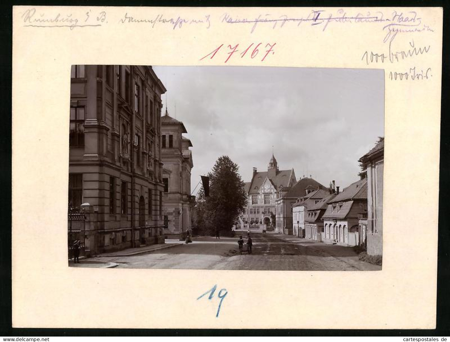 Fotografie Brück & Sohn Meissen, Ansicht Rumburg / Böhmen, Dammstrasse Und Staatsgymnasium  - Lieux