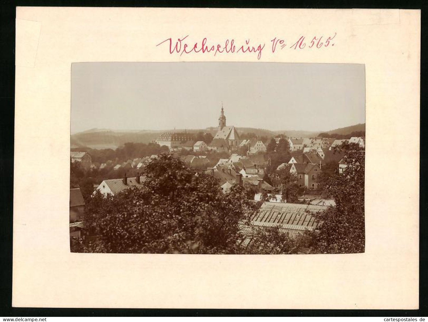 Fotografie Brück & Sohn Meissen, Ansicht Wechselburg, Blick über Den Ort Zum Schloss Und Kirche  - Places