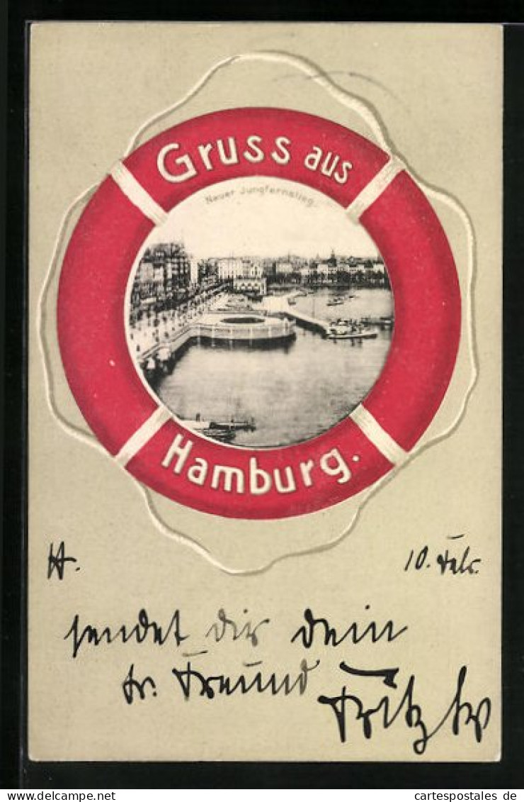 AK Hamburg-Neustadt, Gruss Aus Hamburg Mit Neuen Jungfernstieg  - Mitte