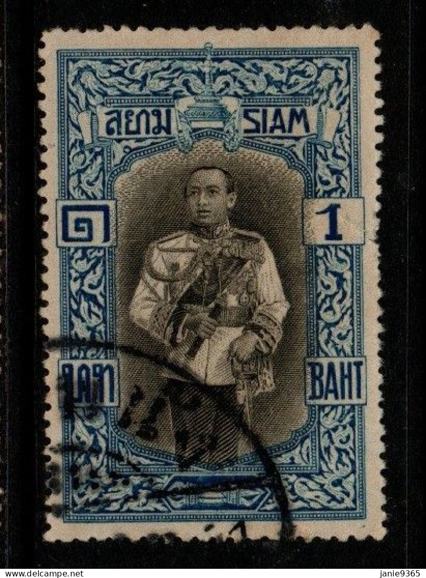 Thailand Cat 153 1912 King Vajiravudh,  Vienna Printing 1B Blue Black,used - Thailand
