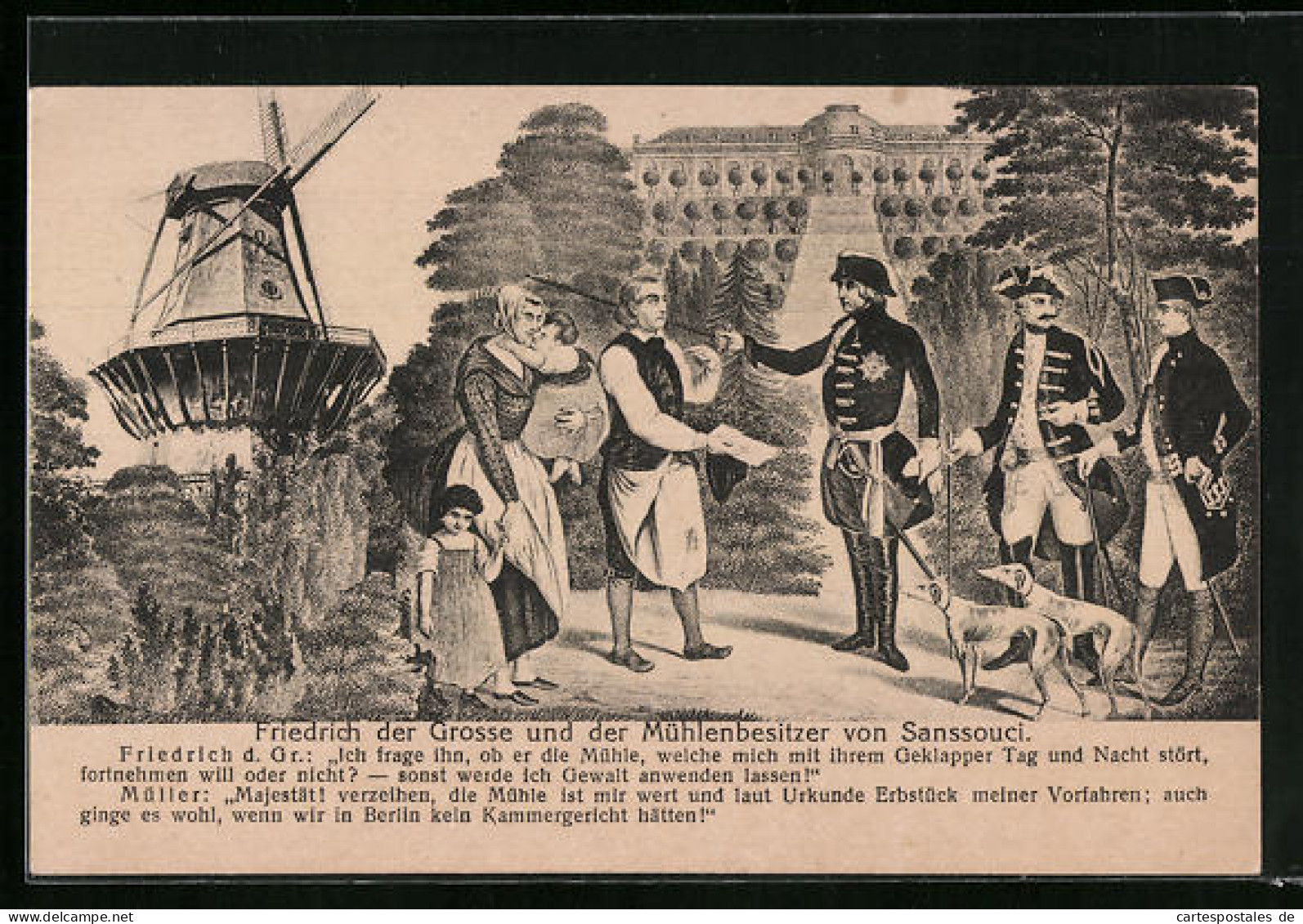 AK König Friedrich II. (der Grosse) Und Der Mühlenbesitzer Von Sanssouci Vor Seiner Mühle  - Koninklijke Families