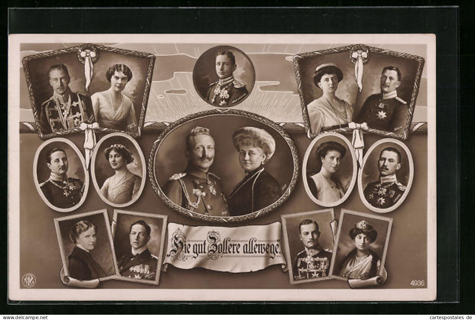 AK Kaiser Wilhelm II. Nebst Gattin Und Die Kaiserliche Familie In Einzelporträts  - Royal Families