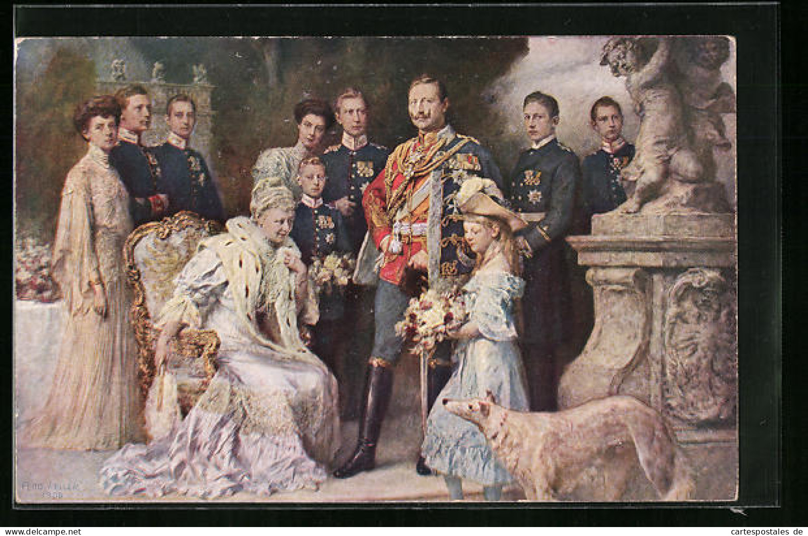 AK Kaiser Wilhelm II. Im Kreise Seiner Familie  - Königshäuser