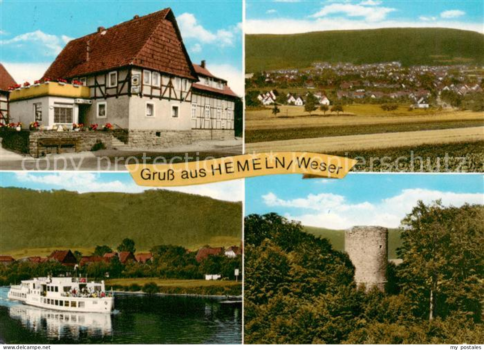 73862798 Hemeln Gasthaus Pension Zur Krone Panorama Burgruine Weser Fahrgastschi - Hannoversch Muenden