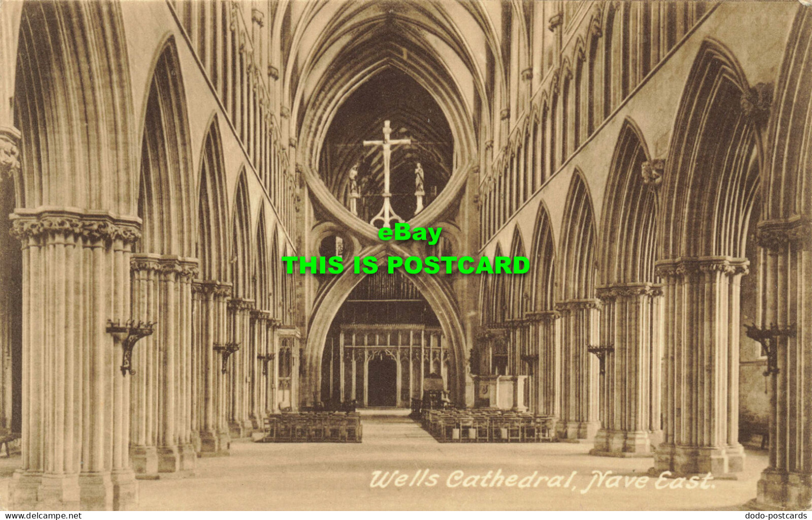 R592002 Wells Cathedral. Nave East. T. W. Phillips. No. 1058A. Friths Series - Monde