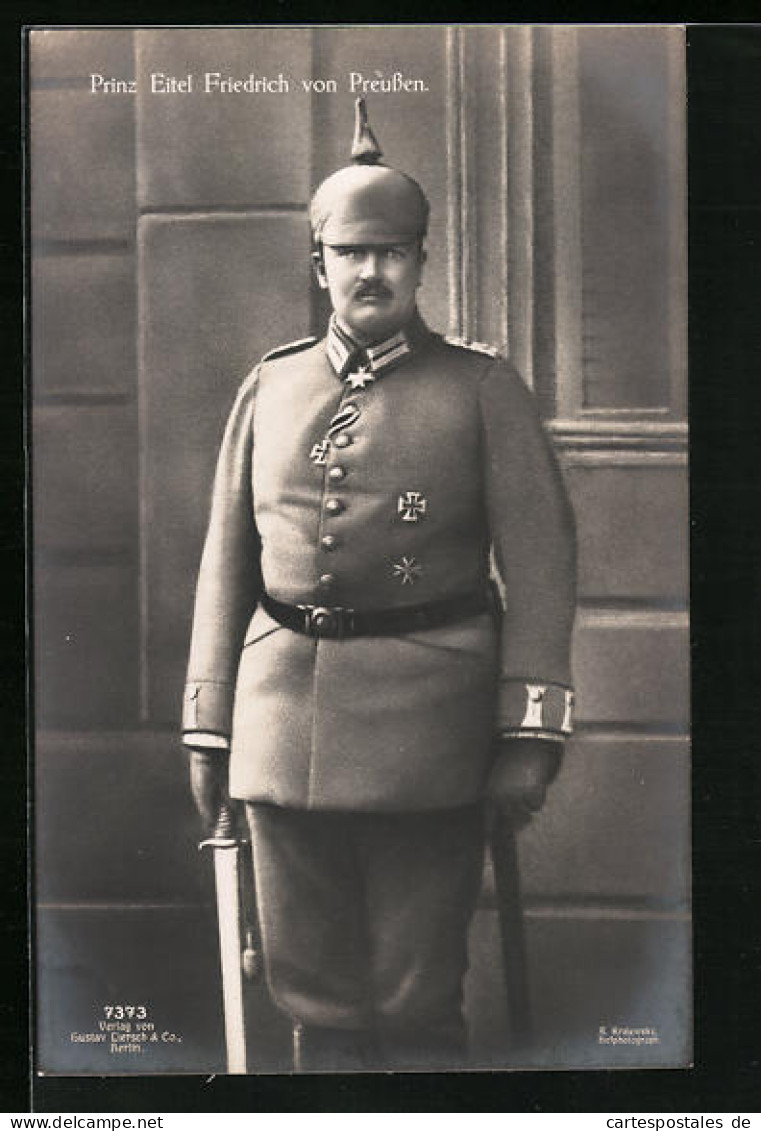 AK Prinz Eitel Friedrich Von Preussen In Feldgrau  - Familias Reales