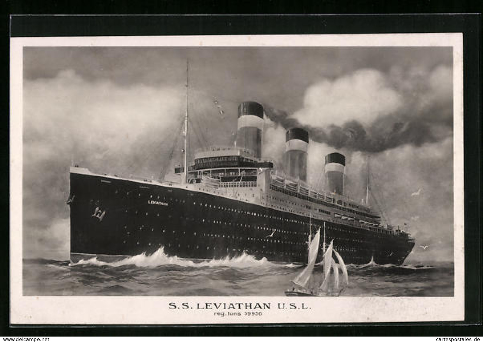 AK Passagierschiff SS Leviathan Der U.S.L. In Voller Fahrt  - Passagiersschepen