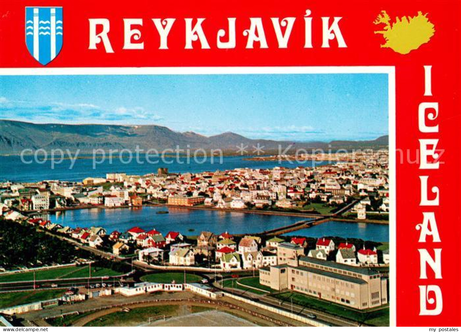 73626441 Reykjavík General View Of Central Reykjavik With Lake Reykjavík - IJsland