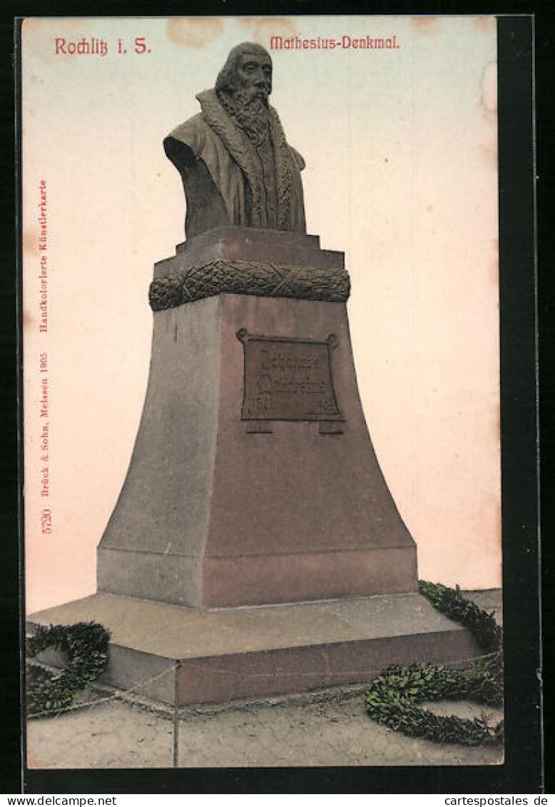 AK Rochlitz I. S., Mathesius-Denkmal  - Rochlitz