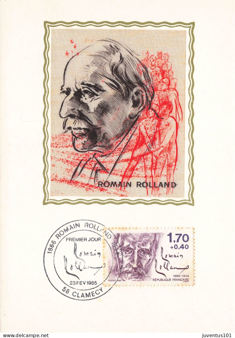 Carte Maximum-Romain Rolland-Oblitération Clamecy En 1985    L2885 - Stamps (pictures)