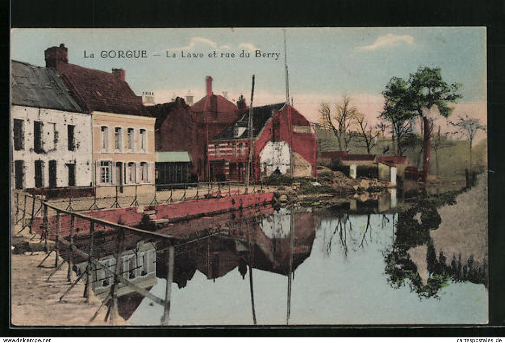 CPA La Gorgue, La Lawe Et Rue Du Berry  - Sonstige & Ohne Zuordnung