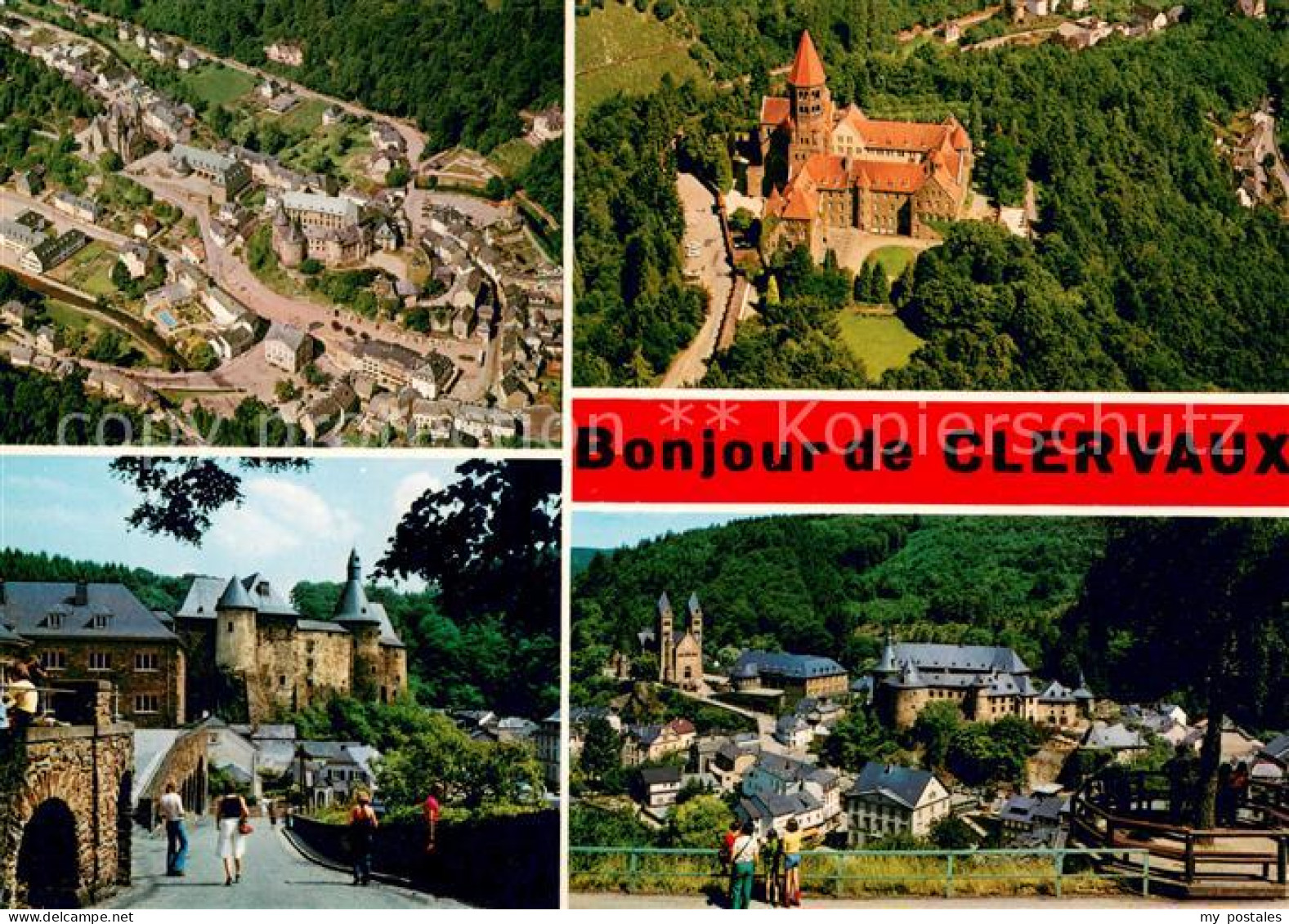73626177 Clervaux Vue Aerienne Abbaye Chateau Point De Vue - Andere & Zonder Classificatie