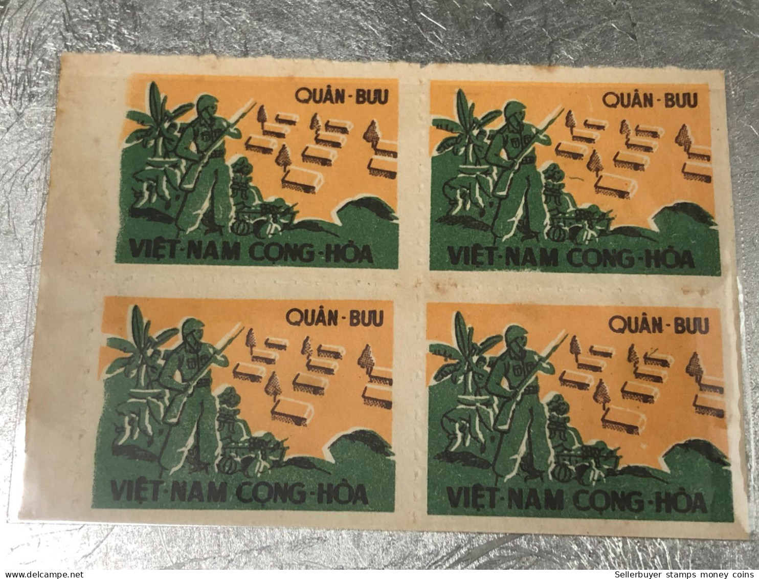 SOUTH VIETNAM 1960 Military Post Admission Stamp U/M Marginal Block Of 6 VARIETY ERROR Print Imprinted Vyre Rare - Vietnam