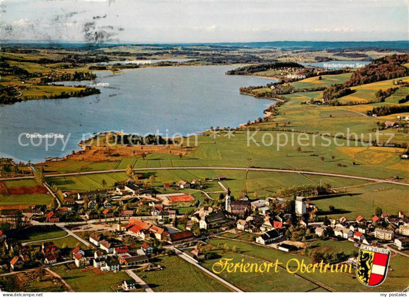 73626084 Obertrum See Fliegeraufnahme Mit Grabensee Und Mattensee Obertrum See - Sonstige & Ohne Zuordnung