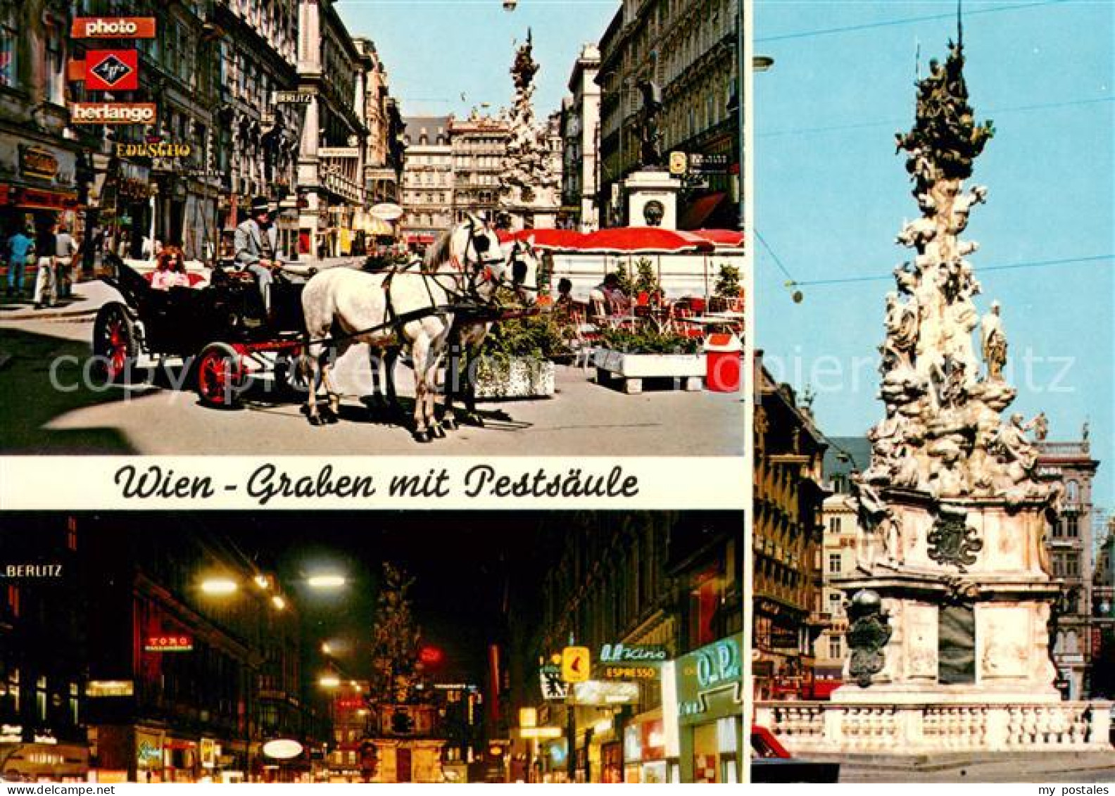 73626081 Wien Graben Mit Pestsaeule Fiaker Wien - Autres & Non Classés