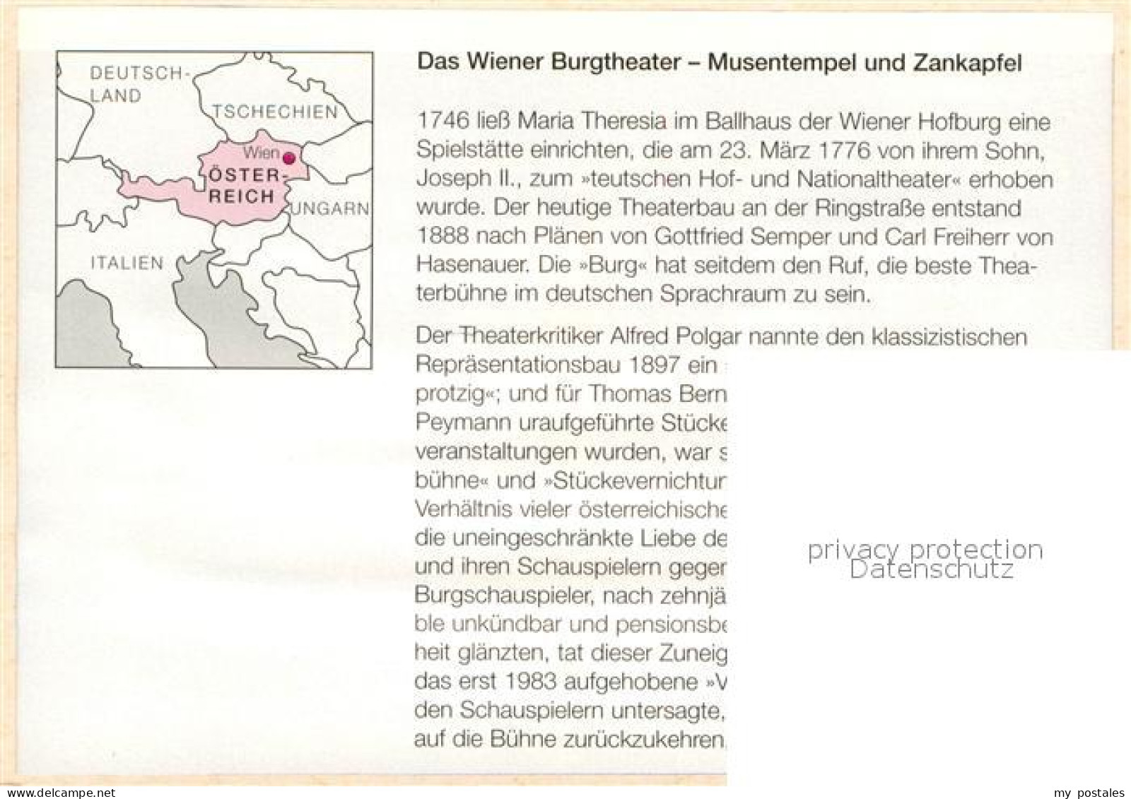 73626054 Wien Burgtheater Wien - Sonstige & Ohne Zuordnung