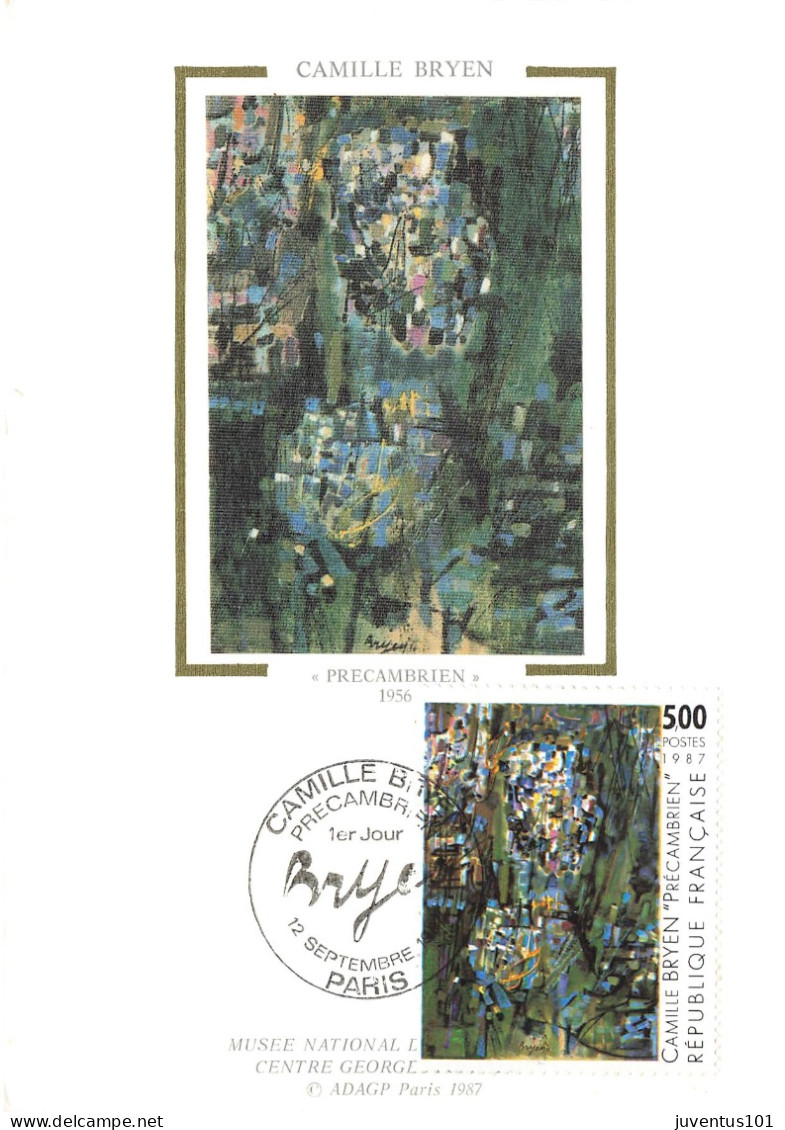 Carte Maximum-Camille Bryen-Oblitération Paris En 1987-RARE    L2885 - Timbres (représentations)