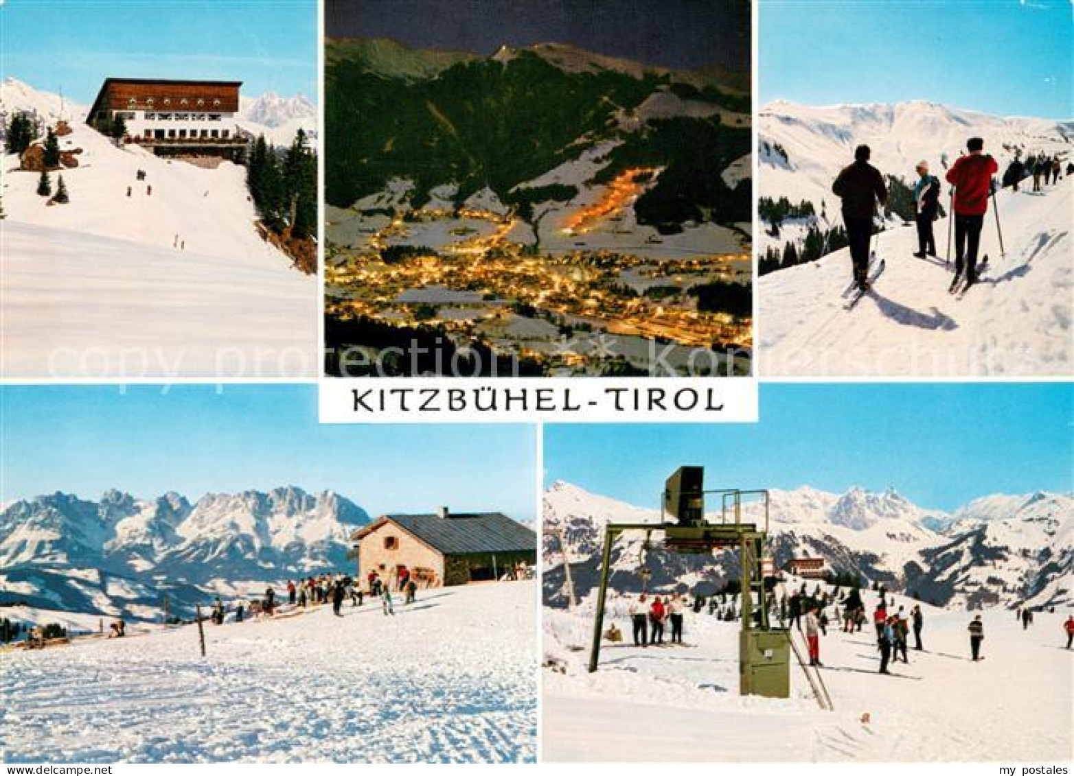 73625978 Kitzbuehel Tirol Bergrestaurant Hahnenkamm Nachtansicht Skizirkus Bergs - Autres & Non Classés