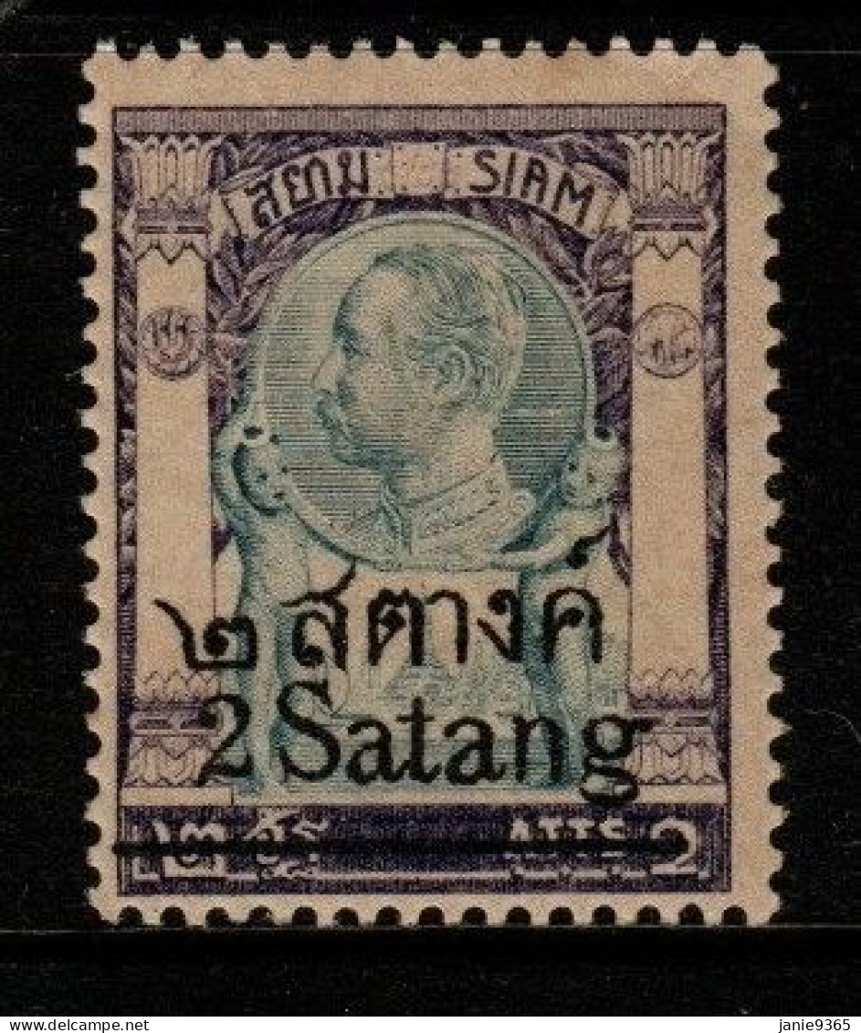 Thailand Cat 164 1915 Surcharged 2 Sat On 2 Atts  Violet  Grey ,mint Never Hinged - Thailand