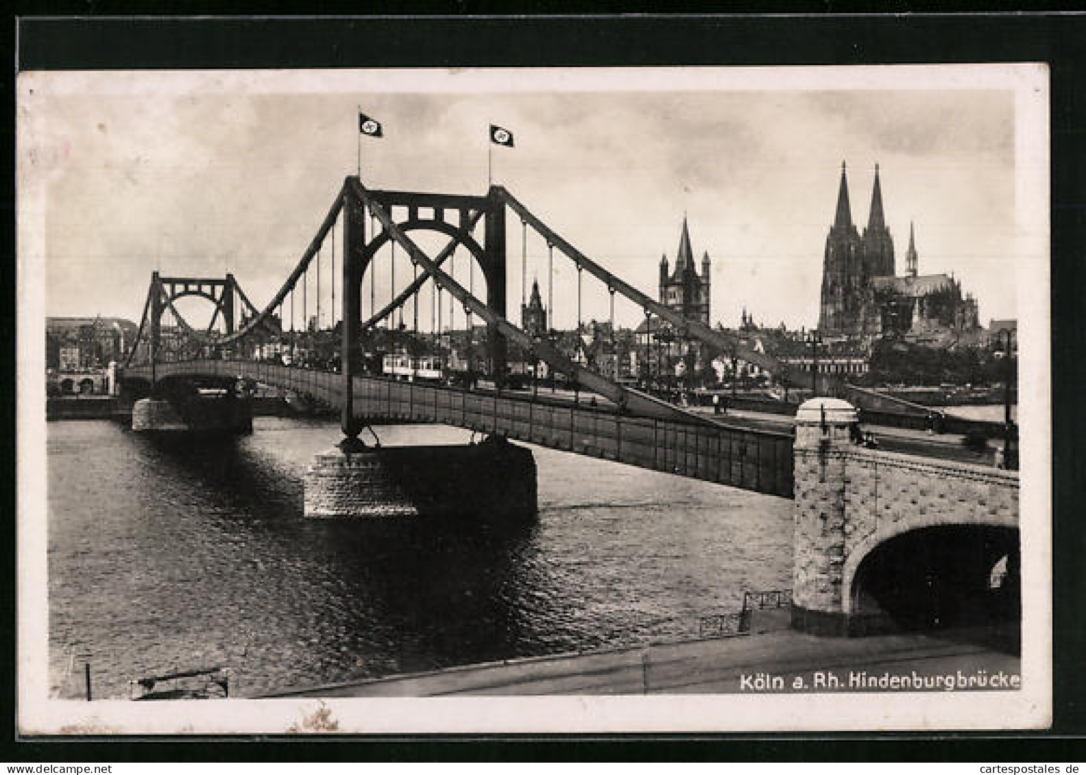 AK Köln, Hindenburgbrücke Gegen Dom  - Koeln