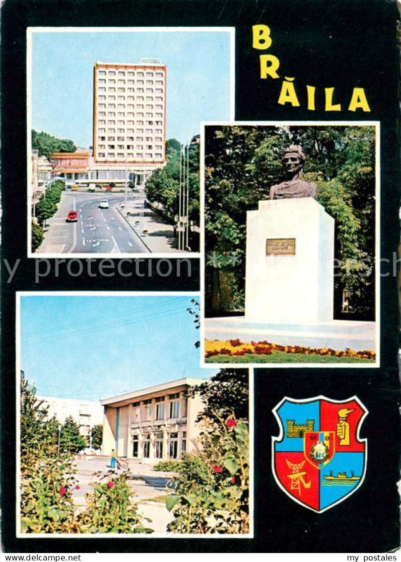 73625685 Braila Hotel Traian La Statue Du Panait Istrati Le Club D’usine Progres - Roumanie