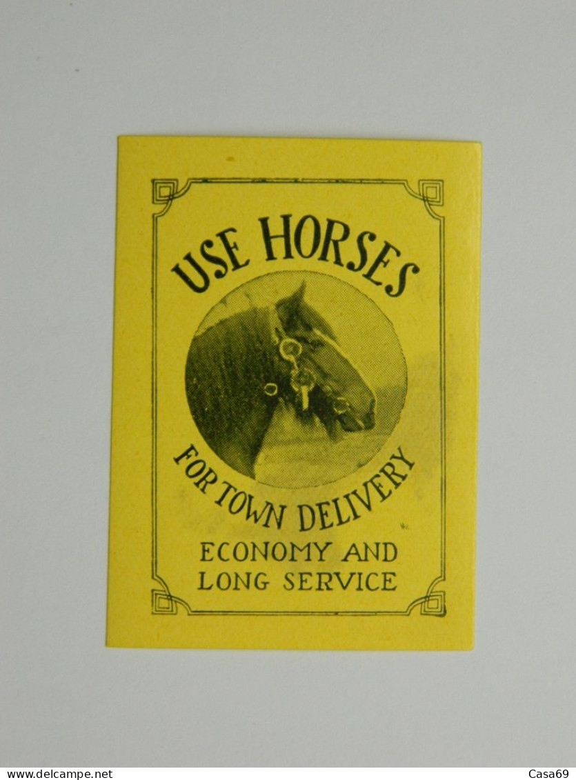 Vignette Cheval Poster Stamp Use Horses For Town Delivery United-Kingdom - Paarden