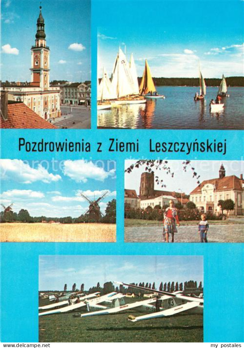 73625618 Pozdrowienia Barokowy Ratusz Jezioro Dominickie Wiatraki Kozlaki Gostyn - Poland