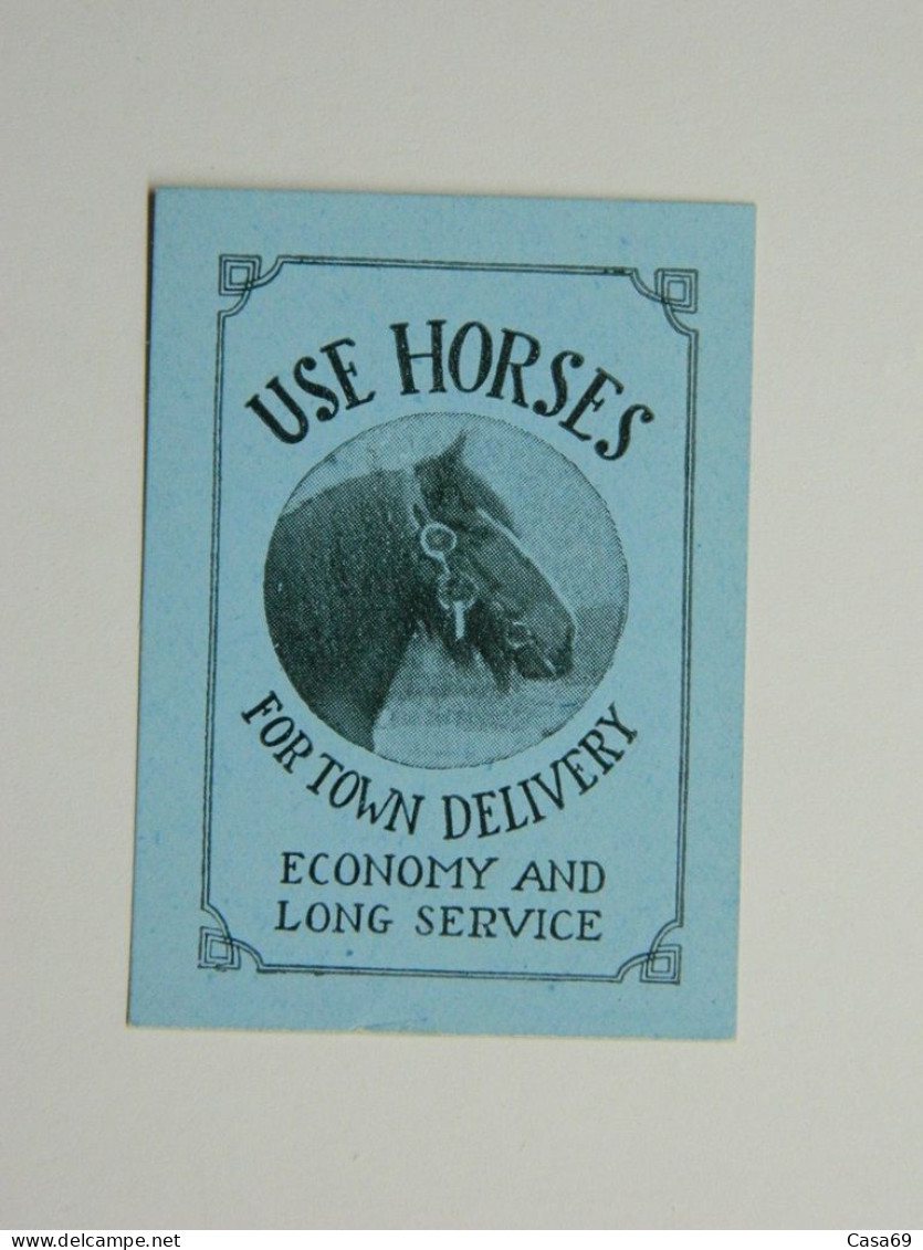Vignette Cheval Poster Stamp Use Horses For Town Delivery United-Kingdom - Pferde