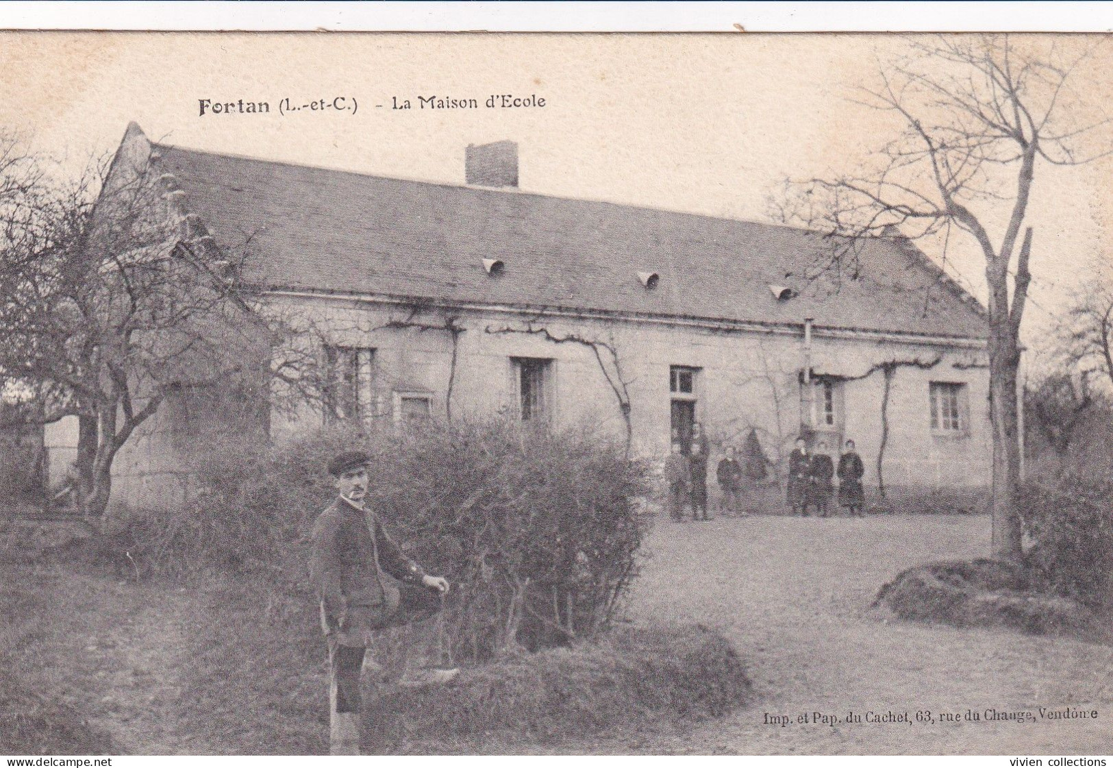 Fortan (41 Loir Et Cher) La Maison D'école - Imprimerie Du Cachet à Vendôme - Other & Unclassified