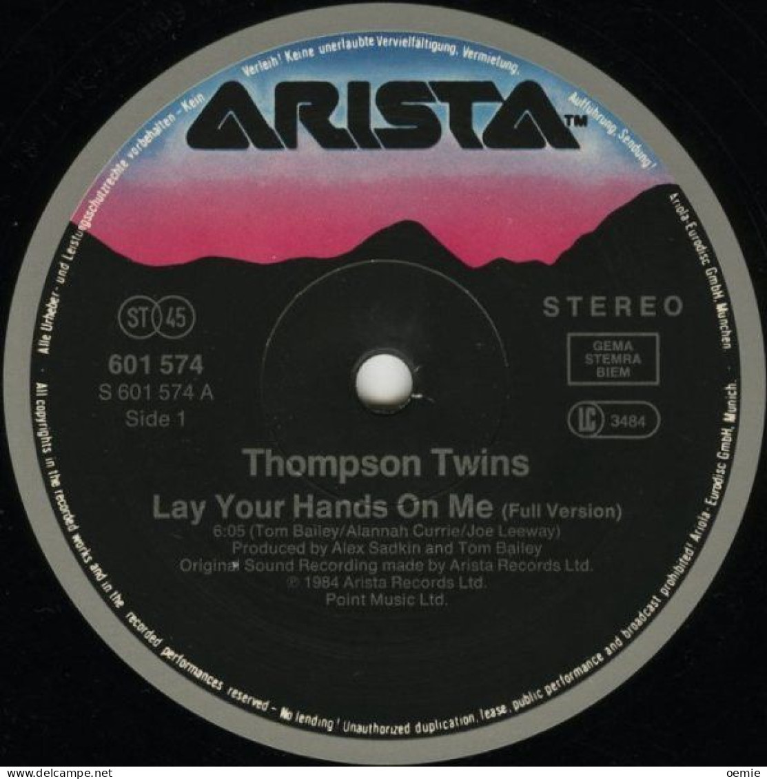 THOMPSON TWIN  LAY YOUR HANDS ON ME - 45 T - Maxi-Single