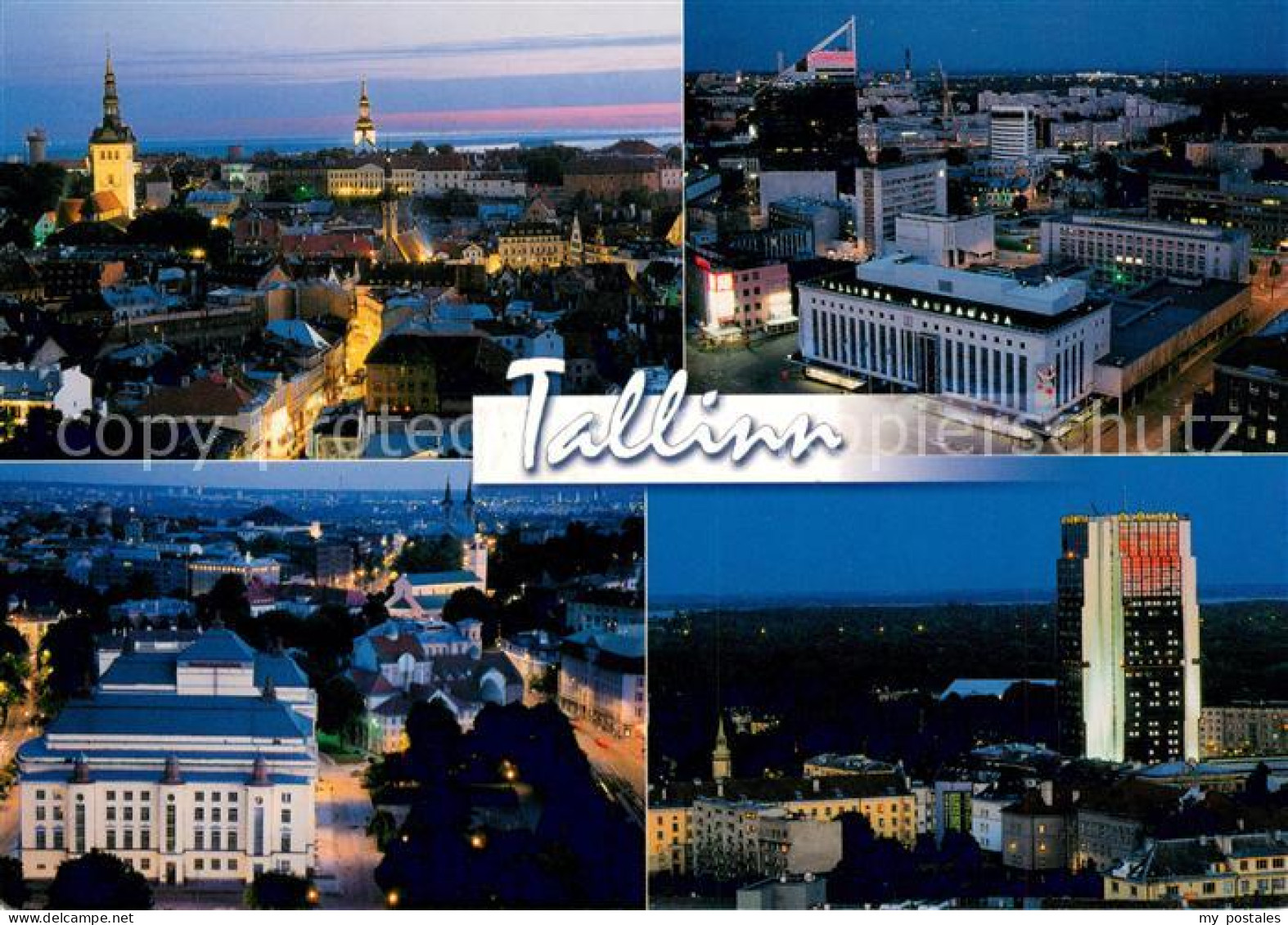 73625477 Tallinn Panorama Teilansichten Bei Nacht Tallinn - Estonia