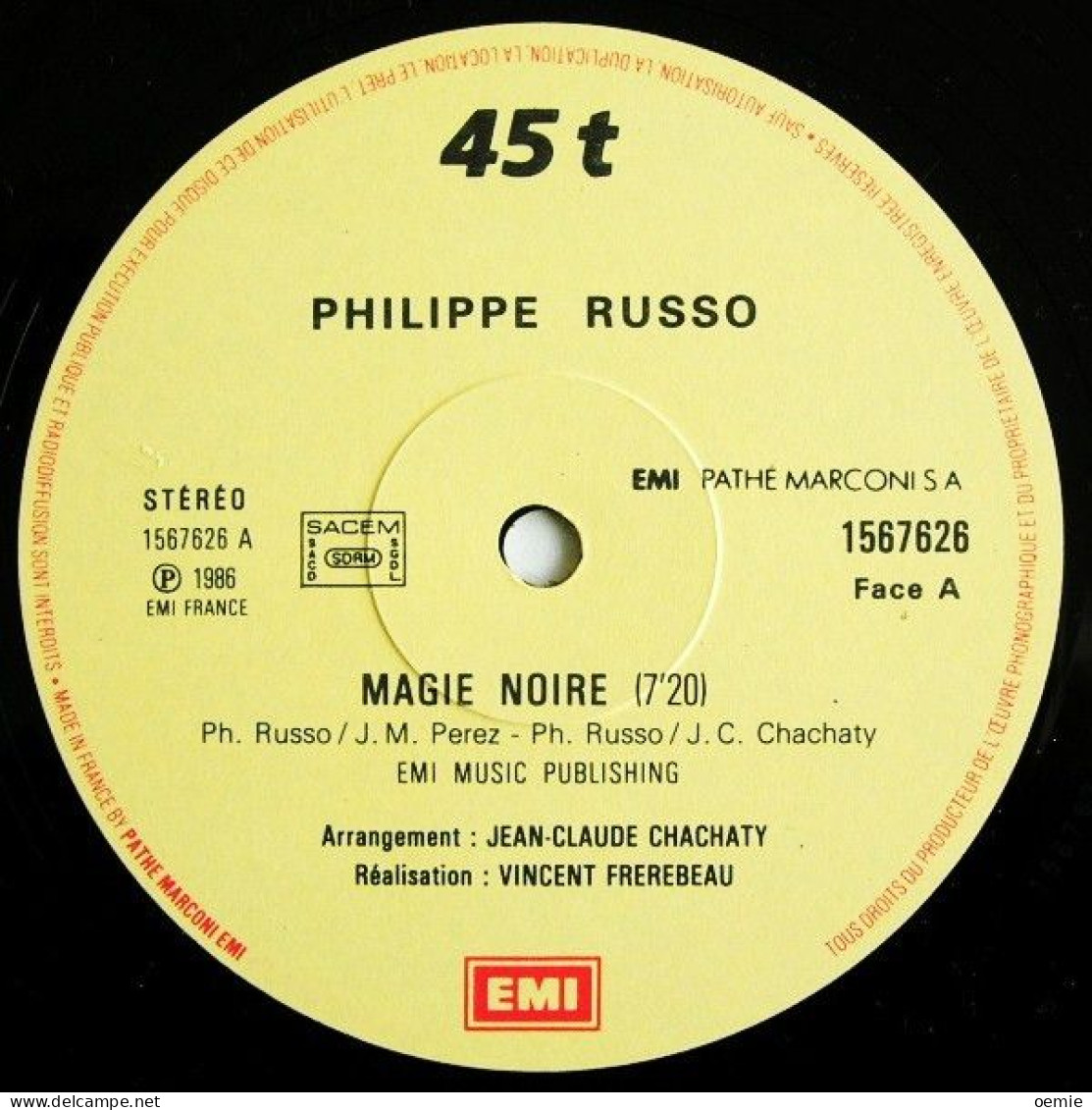 PHILIPPE  RUSSO  MAGIE NOIRE - 45 T - Maxi-Single
