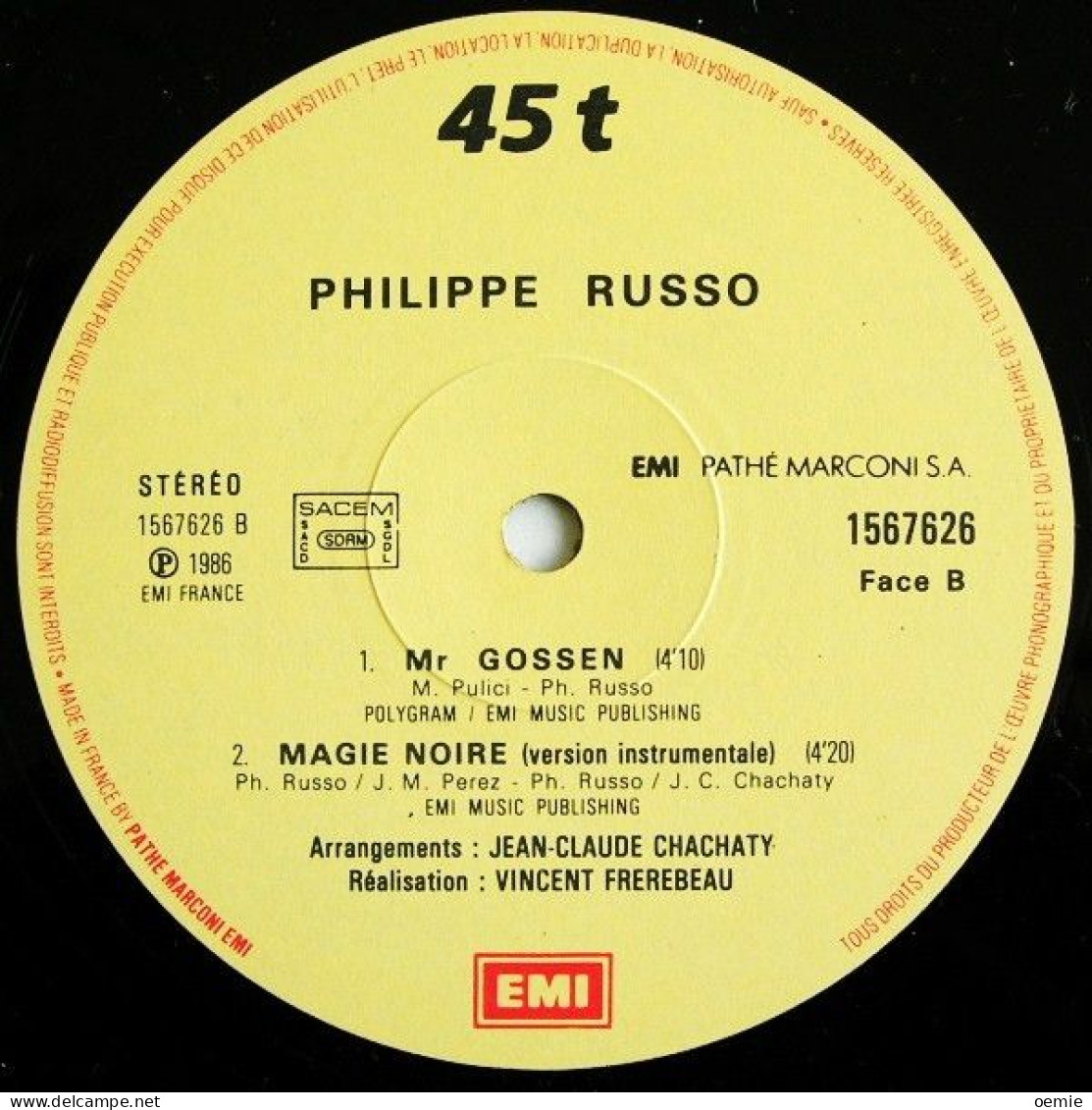 PHILIPPE  RUSSO  MAGIE NOIRE - 45 Rpm - Maxi-Singles