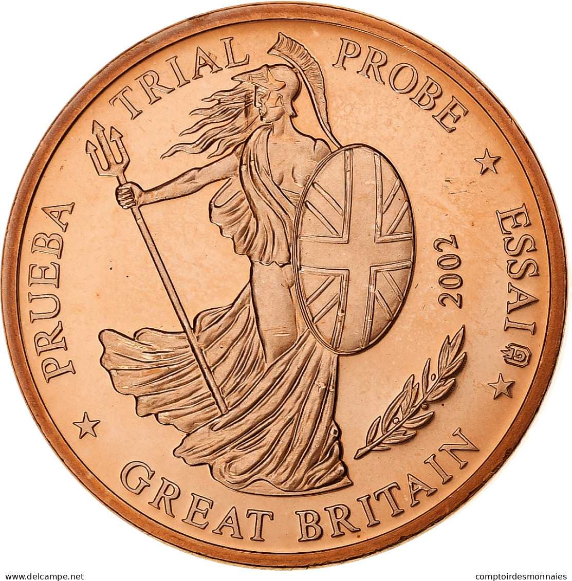 Grande-Bretagne, 5 Euro Cent, Fantasy Euro Patterns, Essai-Trial, 2002, Cuivre - Privatentwürfe