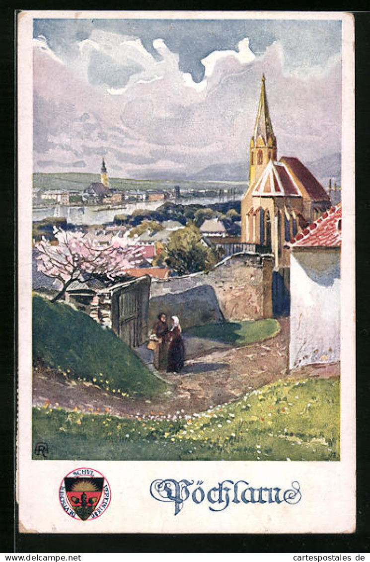 AK Deutscher Schulverein Nr. 288: Pöchlarn, Kirche Im Ortsbild  - War 1914-18
