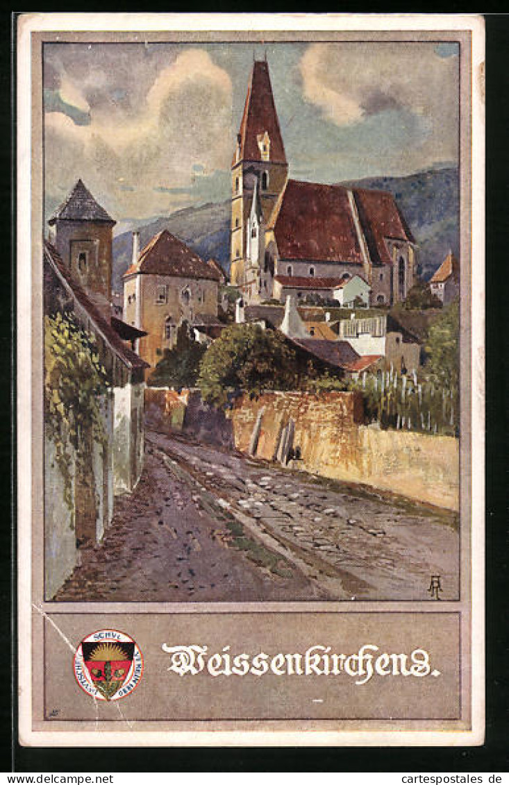 AK Deutscher Schulverein Nr. 162: Weissenkirchen, Strassenpartie Mit Kirchblick  - Guerre 1914-18