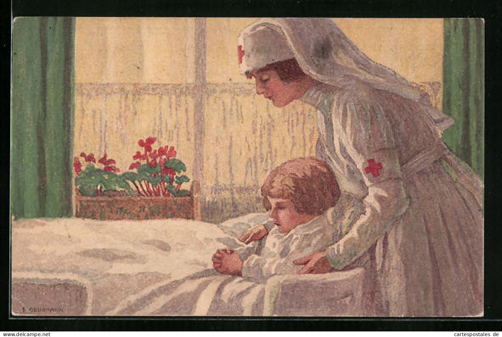 AK Schweizer Bundesfeier 1921, Ganzsache, Krankenschwester Vom Roten Kreuz  - Enteros Postales