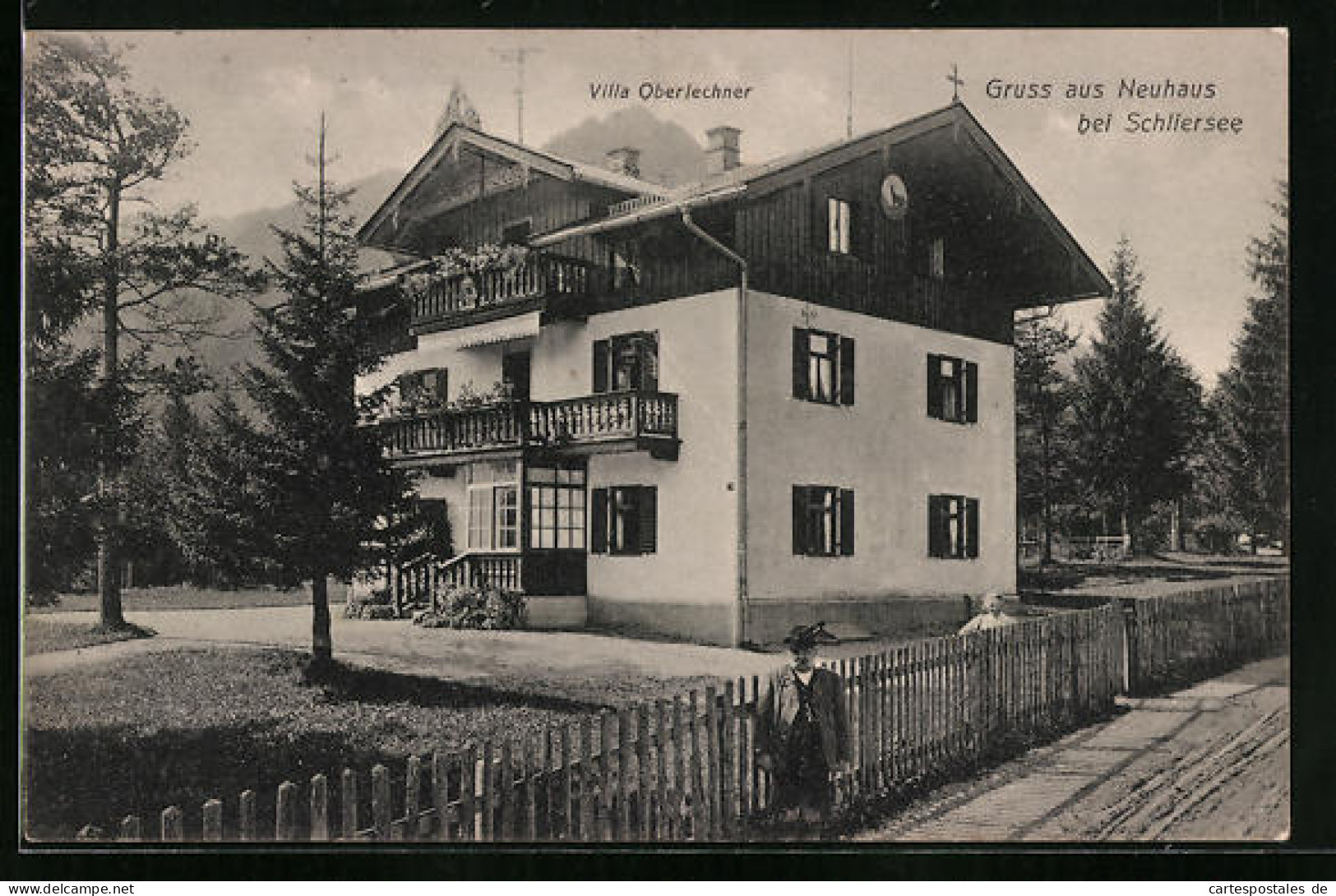 AK Neuhaus B. Schliersee, Villa Oberlechner  - Schliersee