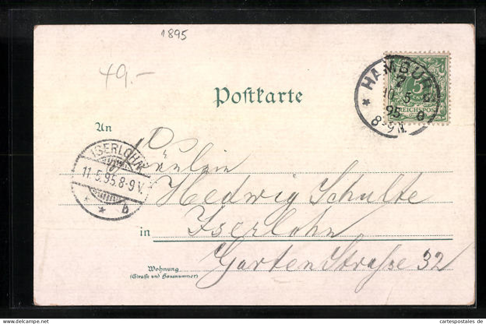 Vorläufer-Lithographie Hamburg, 1895, Alter Jungfernstieg U. Alsterdamm, Stadttheater, Hansa-Brunnen  - Autres & Non Classés
