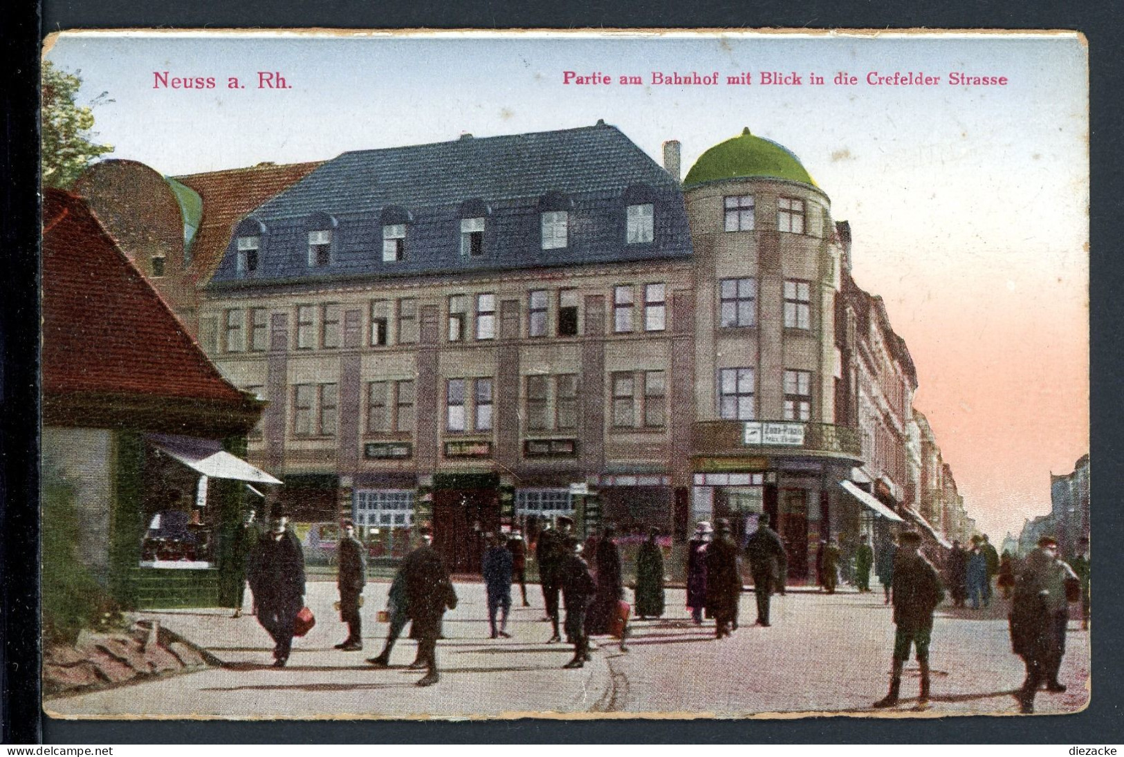 AK Neuss Um 1920 Blick Vom Bahnhof In Die Crefelderstraße, Coloriert (PK0205 - Autres & Non Classés