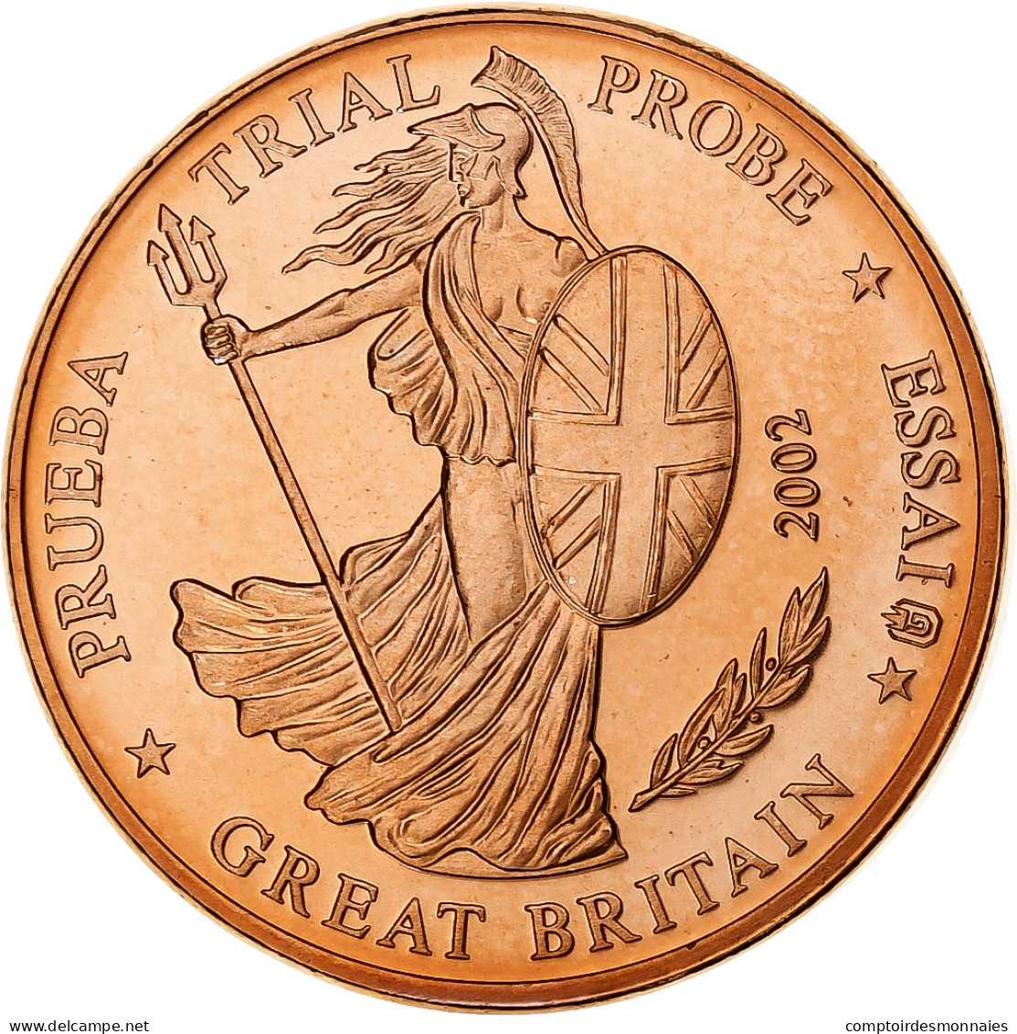 Grande-Bretagne, 2 Euro Cent, Fantasy Euro Patterns, Essai-Trial, 2002, Cuivre - Prove Private