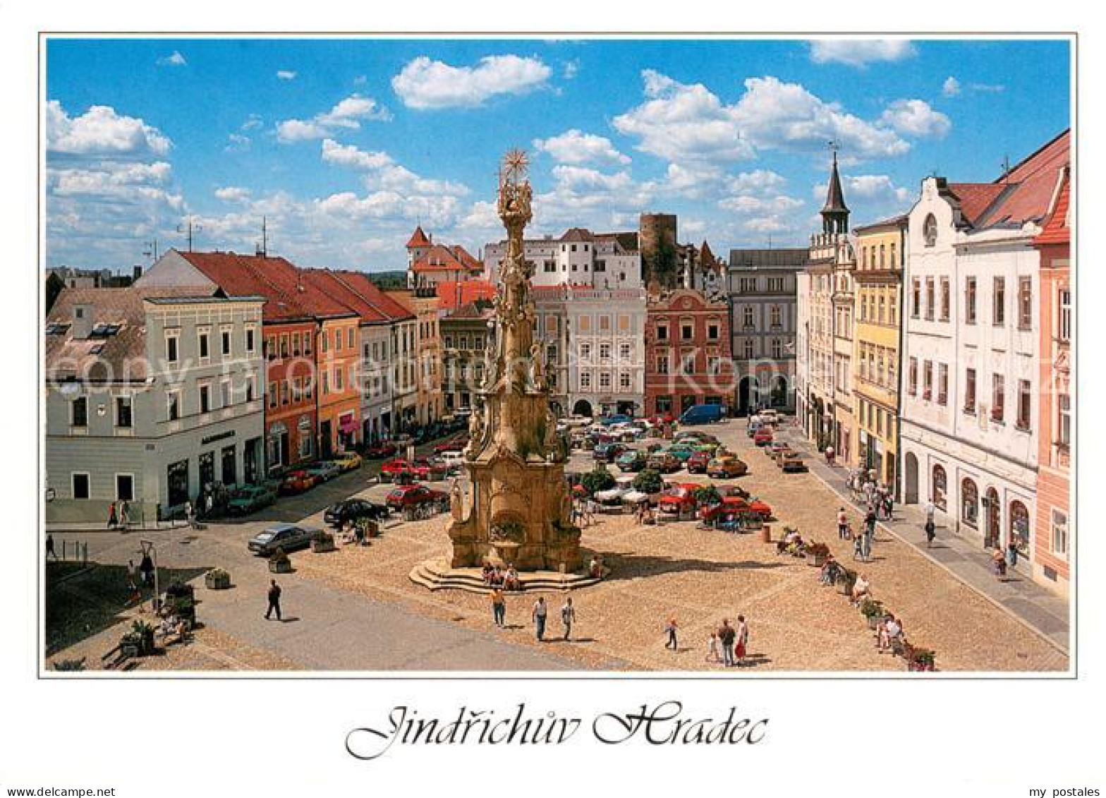 73625100 Jindrichuv Hradec Stadtplatz Mit Bildersaeule Der Hl Dreifaltigkeit Jin - Czech Republic