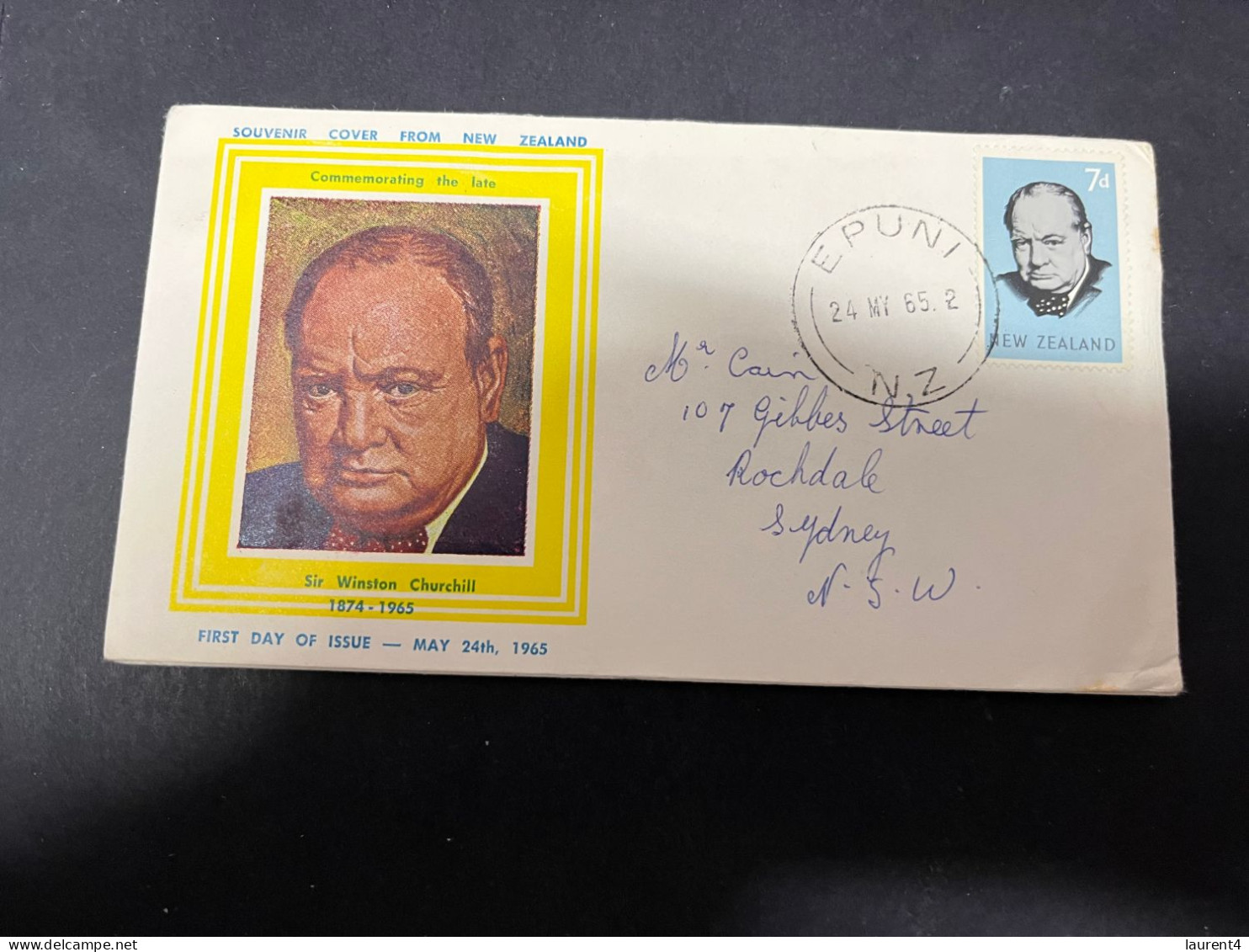 3-5-2024 (4 Z 4) FDC  New Zealand Letter (posted To Australia) 1965 - Sir Winston Churchill - FDC