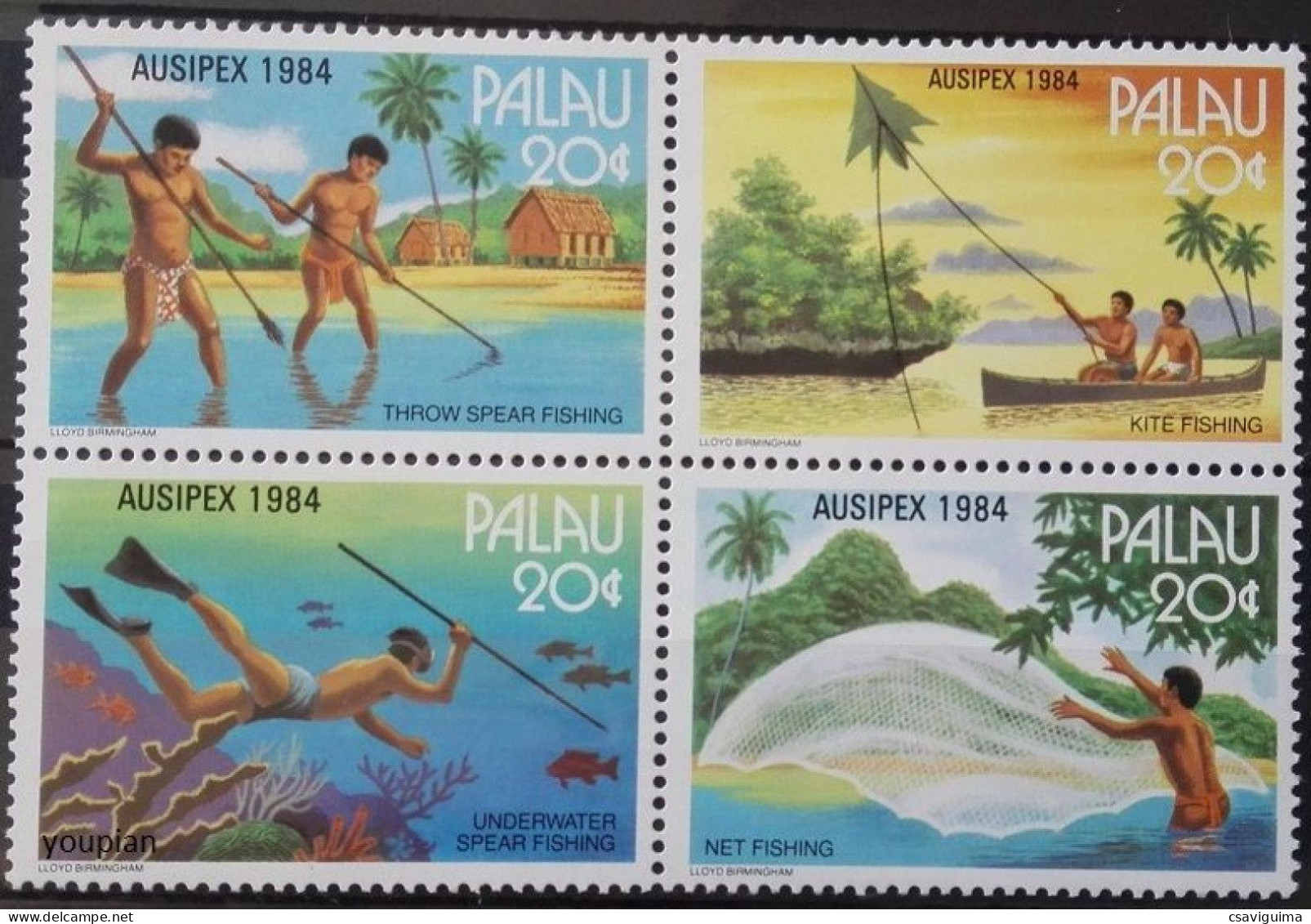 Palau - 1984 - Fishing Industry - Yv 51/64 - Usines & Industries